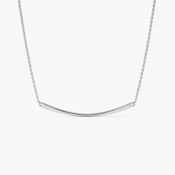 14k Gold Curved Bar Necklace