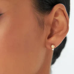 14K Gold Diamond Ball Studs