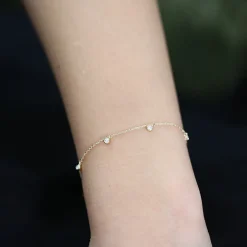 14K Gold Diamond by The Yard Dangling Solitaire Bracelet