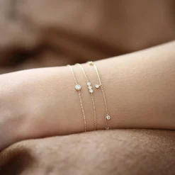 14K Gold Diamond by The Yard Dangling Solitaire Bracelet