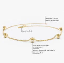 14K Gold Diamond by The Yard Dangling Solitaire Bracelet