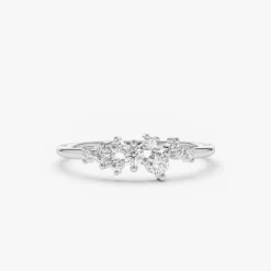 14k Gold Diamond Cluster Ring