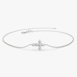 14K Gold Diamond Cross Bracelet