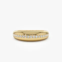 14k Gold Diamond Dome Balloon Ring