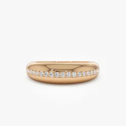 14k Gold Diamond Dome Balloon Ring