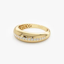 14k Gold Diamond Dome Balloon Ring