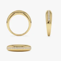 14k Gold Diamond Dome Balloon Ring