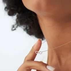 14K Gold Diamond Infinity Necklace