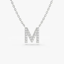 14K Gold Diamond Initial Necklace