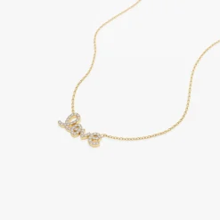 14k Gold Diamond Love Necklace