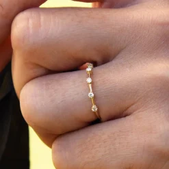 14k Gold Diamond Stacking Ring