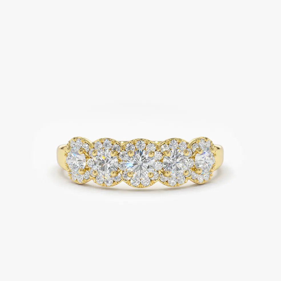 14K Gold Diamond Wedding Band