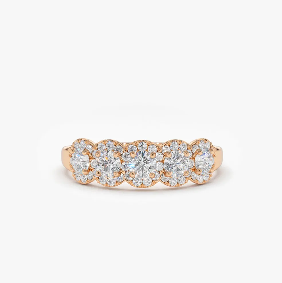 14K Gold Diamond Wedding Band