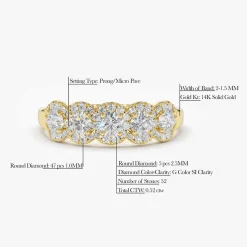 14K Gold Diamond Wedding Band