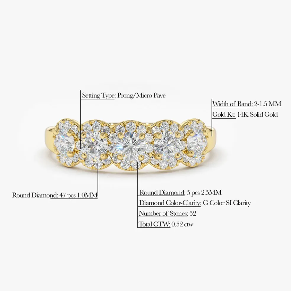 14K Gold Diamond Wedding Band