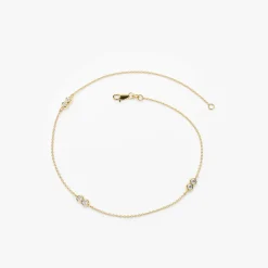 14K Gold Double Diamond Station Bracelet