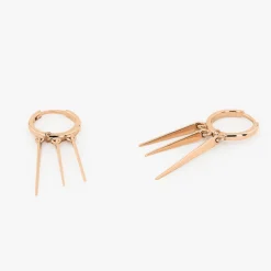 14K Gold Drop Trendy Spike Earrings