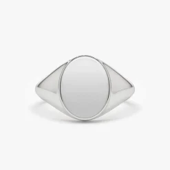14K Gold Engravable Oval Signet Ring