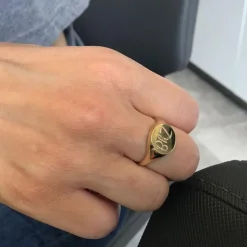14k Gold Engravable Signet Ring