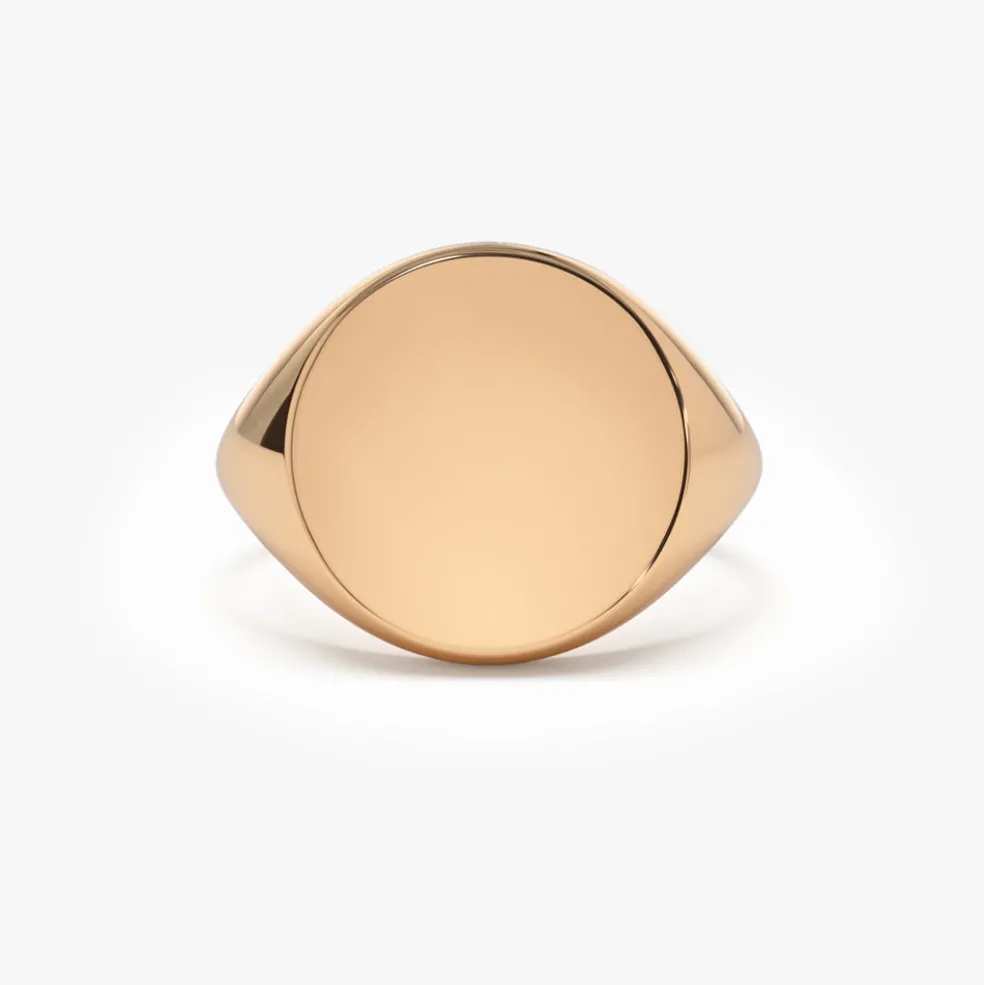 14k Gold Engravable Signet Ring