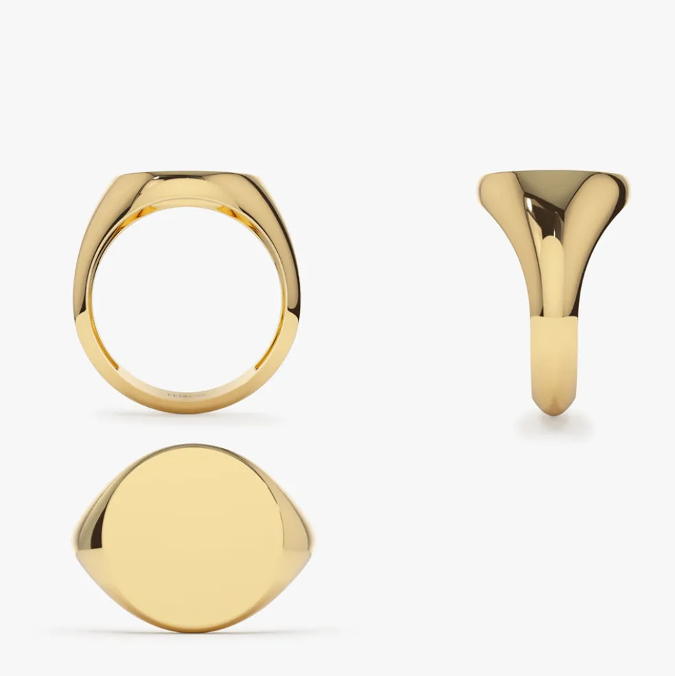14k Gold Engravable Signet Ring
