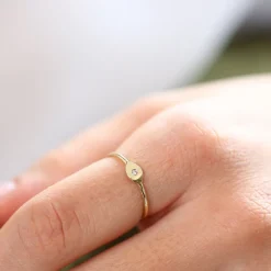 14K Gold Evil Eye Diamond Ring