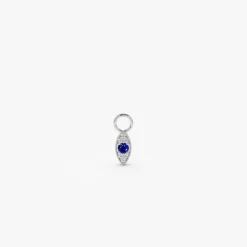 14k Gold Evil Eye Hoop Charm
