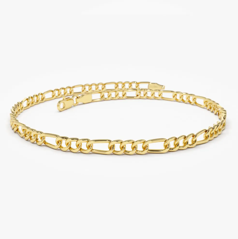 14k Gold Figaro Chain Bracelet