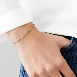 14k Gold Figaro Chain Bracelet