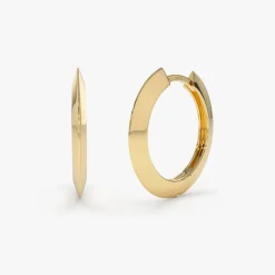 14k Gold Flat Hoop Earrings
