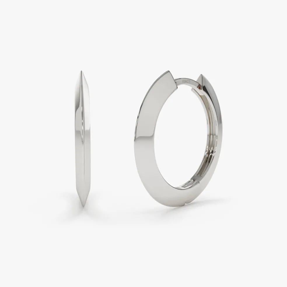 14k Gold Flat Hoop Earrings