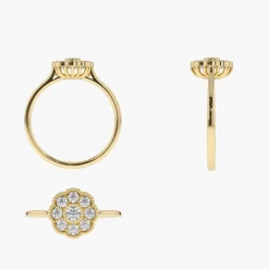 14K Gold Floral Diamond Ring