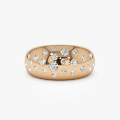 14k Gold Flush Setting Cluster Dome Ring