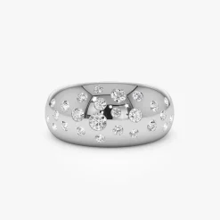 14k Gold Flush Setting Cluster Dome Ring