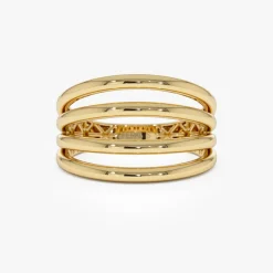 14k Gold Four Band Statement Ring