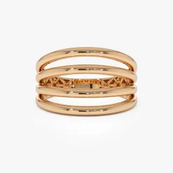 14k Gold Four Band Statement Ring