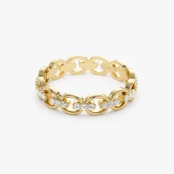 14k Gold Full Eternity Diamond Link Ring