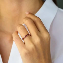 14k Gold Full Eternity Princess Cut Ruby Ring