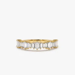 14k Gold Graduating Baguette Diamond Ring