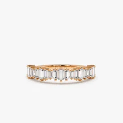 14k Gold Graduating Baguette Diamond Ring