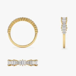 14k Gold Graduating Baguette Diamond Ring