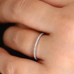 14K Gold Half Eternity Micro Pave Diamond Ring