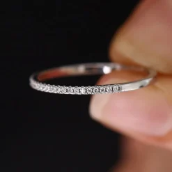 14K Gold Half Eternity Micro Pave Diamond Ring