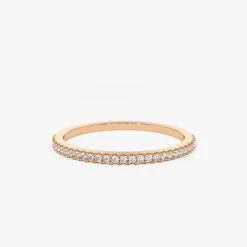14K Gold Half Eternity Micro Pave Diamond Ring