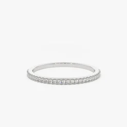14K Gold Half Eternity Micro Pave Diamond Ring