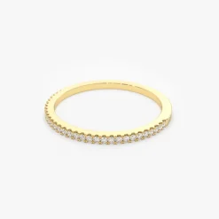 14K Gold Half Eternity Micro Pave Diamond Ring