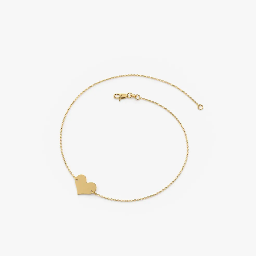 14K Gold Heart Bracelet