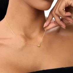 14K Gold Heart Shaped Citrine Layering Necklace