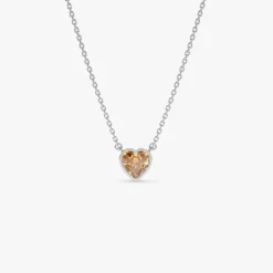14K Gold Heart Shaped Citrine Layering Necklace