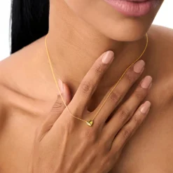 14K Gold Heart Shaped Peridot Layering Necklace
